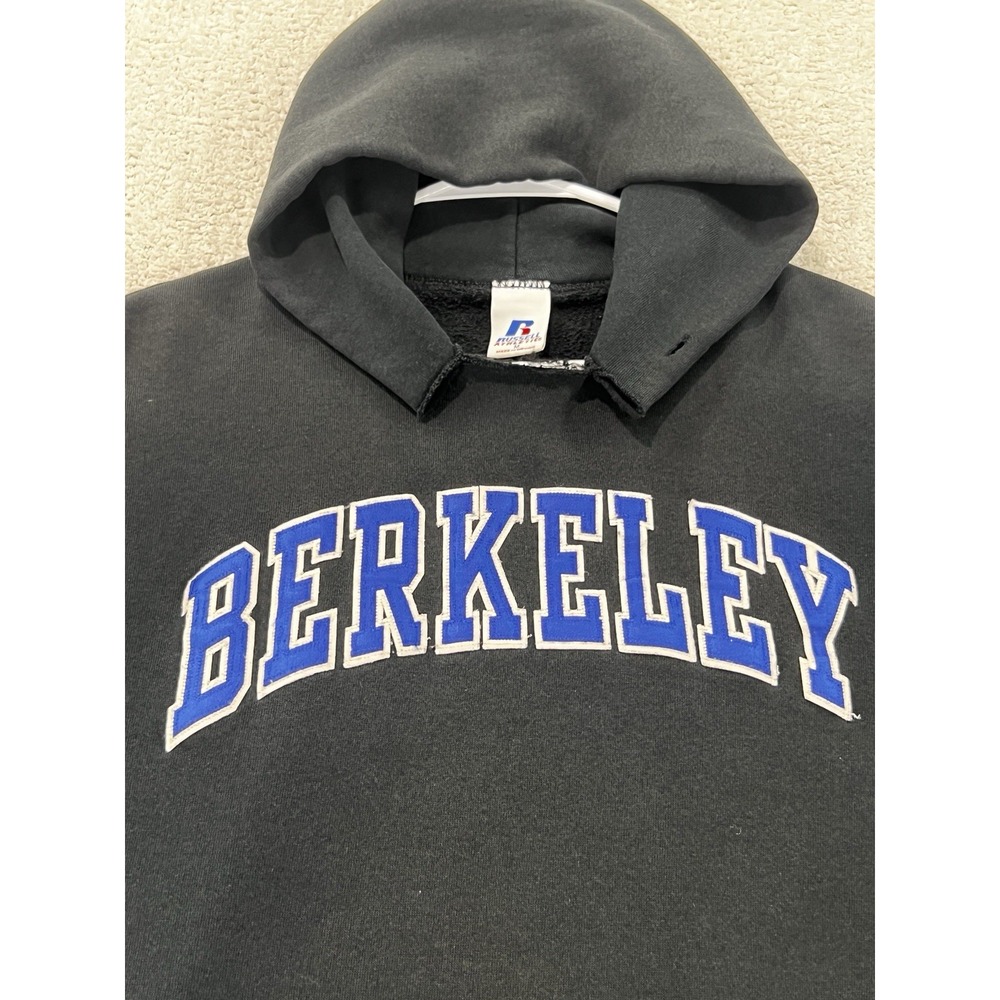 Vintage Russell Athletic UC Berkeley Sweatshirt Hoodie Men Medium Black Applique